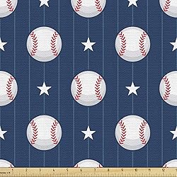 Ambesonne Sports Fabric by The Yard, Baseball