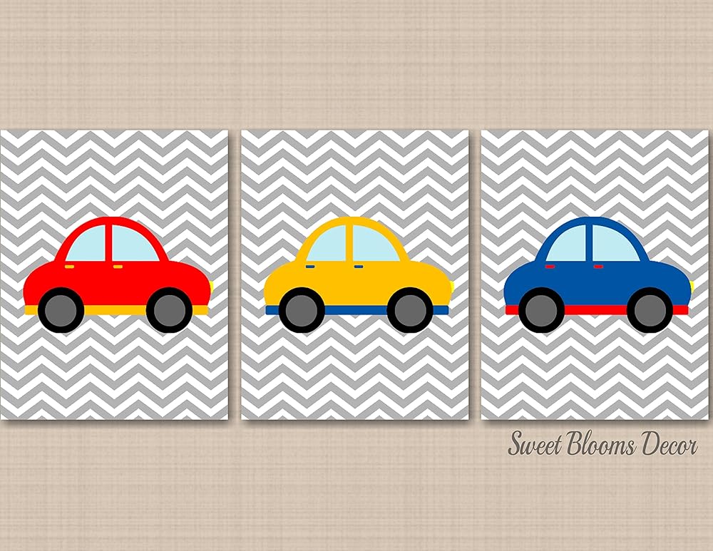 Amazon.com: Transportation Décor,Cars Nursery Wall Art,Race Cars kids