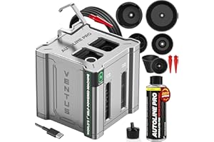 AutoLine Pro Automotive Ventus Smoke Machine Leak Tester EVAP Vacuum - World's #1 Self-Powered Li-Ion Battery Unit - OEM Odorless Fluid Lasts 500 Tests - Built-in Air Compressor - Cone Cap Plugs