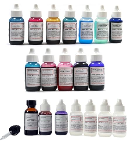 Kit De Préparation De Lames De Microscope AmScope - 72 Lames, Colorants, Pipettes, Pour Observation Cellulaire