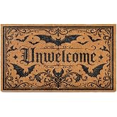 Halloween Door Mat, Coir Welcome Doormat Front Door, Unwelcome Door Mat | 16x24 In, Non-Slip Rubber Back, Easy Clean Coconut Coir, Funny Fall Home Decor Gift For Front Porch & Entrance, Durable