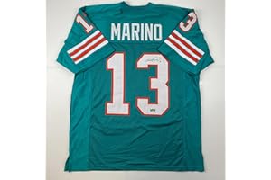 HOFSM.COM HALL OF FAME SPORTS MEMORABILIA Facsimile Autographed Dan Marino Miami Teal Reprint Laser Auto Football Jersey Size Men's XL