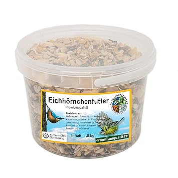 Eichhörnchen Nahrung, 1,5 kg Eimer Premium Eichhörnchen Futter