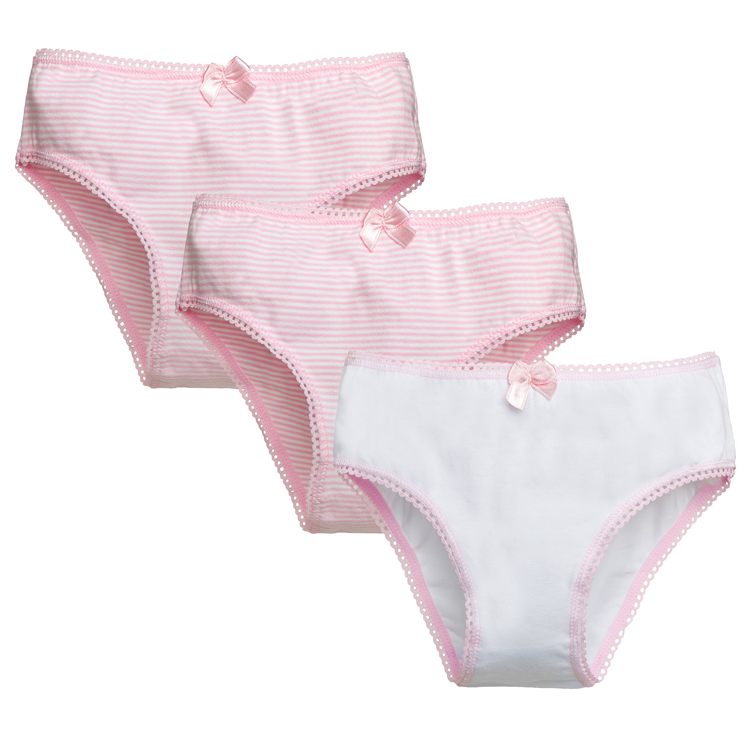 Brix Girls Cotton Briefs Underwear Super Soft Stripe White Panties 3 pk Cotton Buy Online in