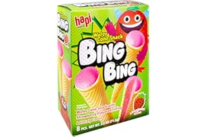 Hapi Bing Bing Cone Snack with Strawberry Flavored Filling, 2.5 Ounce
