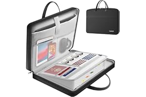 TUNROP Laptop Bag,15.6 Inch Laptop Case with 13 Pockets Accordion File Organizer,Durable & Water-Repellent Fabric Computer Bag Compatible for Lenovo, HP, Dell, MacBook,Gifts for Women Men