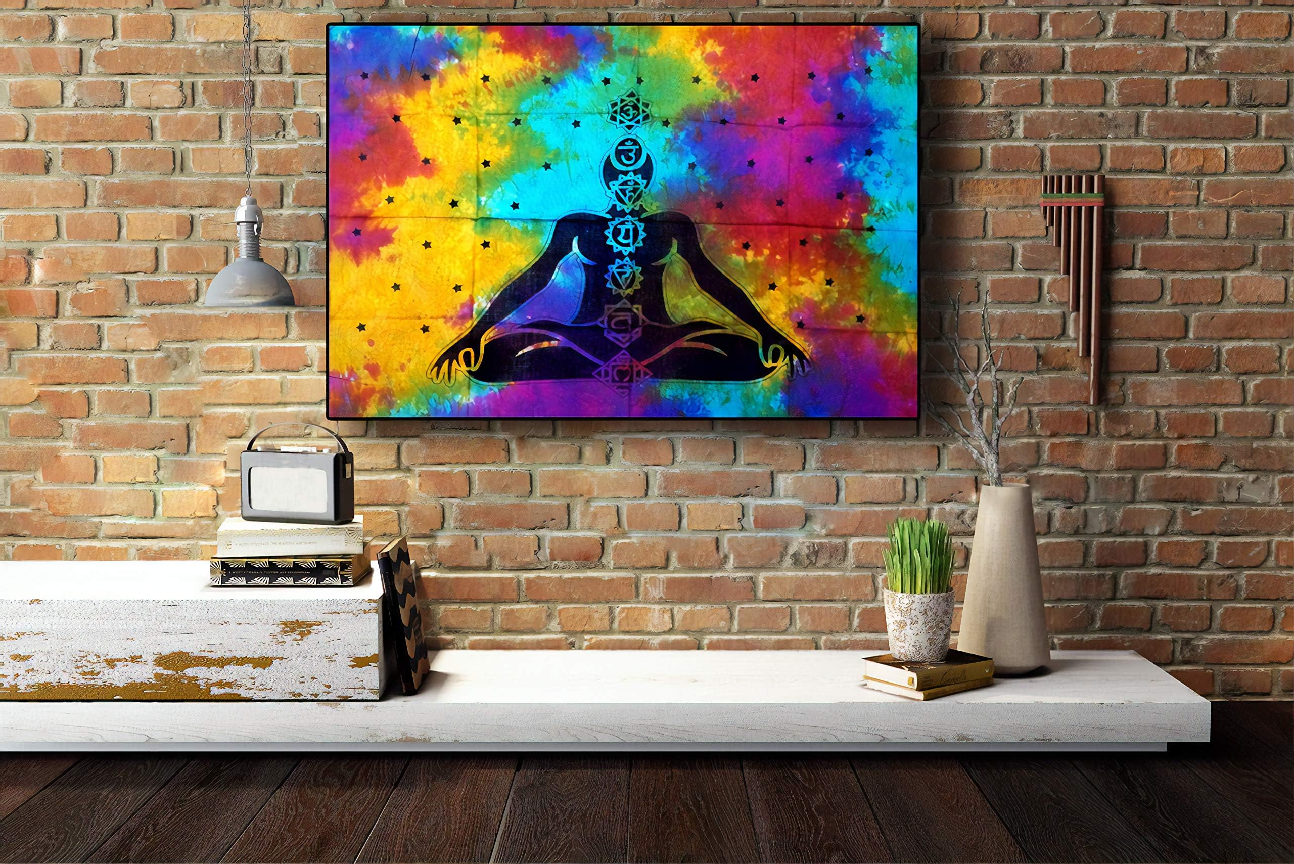Cotton Wall Art | Boho Bedroom Décor | Mandala Wall Hanging Tapestrys for Weeding Decoration | Home Décor Indian Psychedelic Celestial Tapestry Poster Size: 42 x 30 Inches
