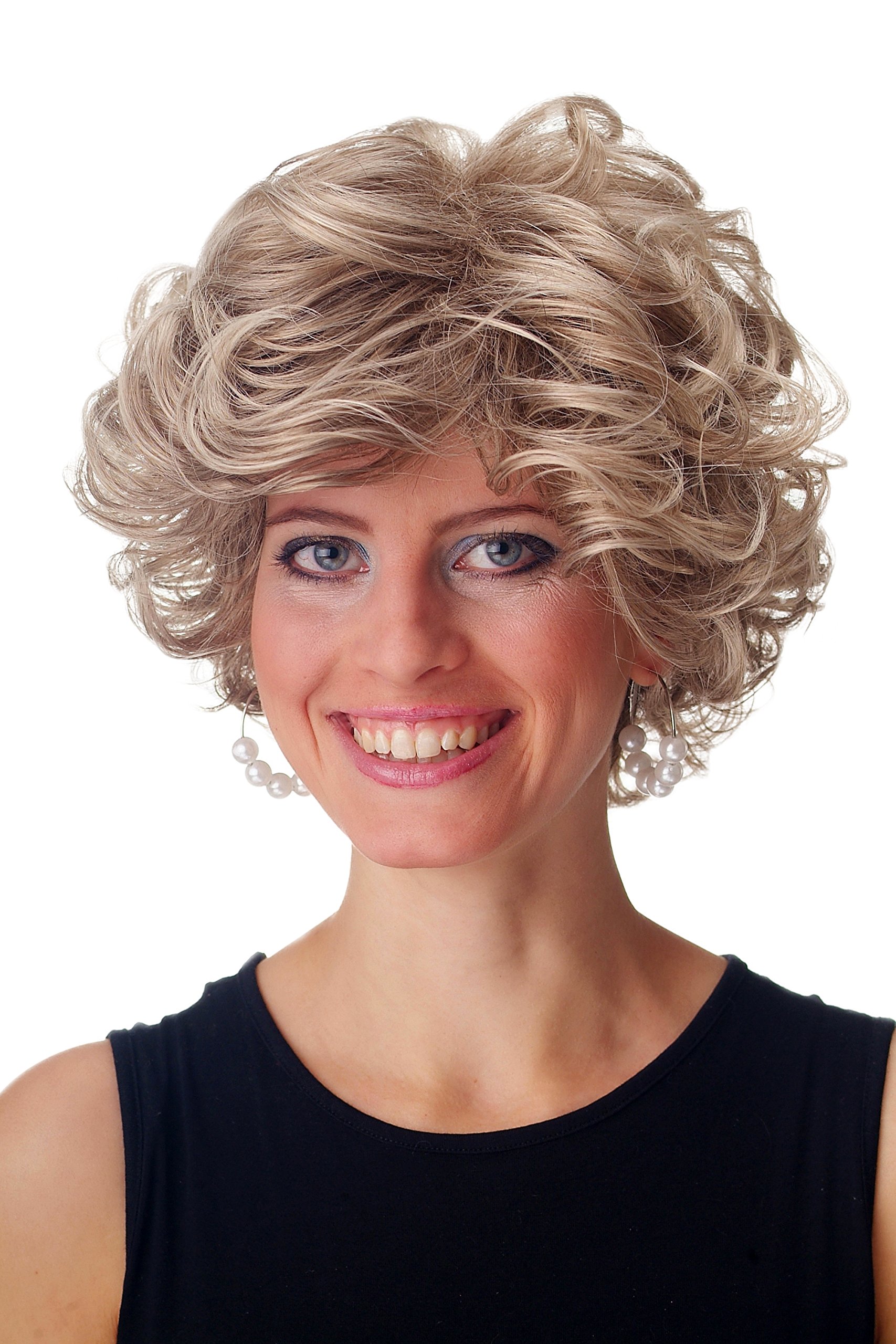 WIG ME UP - GFW963-18T22 Lady Man Quality Wig short curled wild parted voluminous light brown blond mix