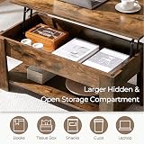 Yaheetech Lift Up Coffee Table with Hidden Storage Rustic Brown 98x50 cm view 6