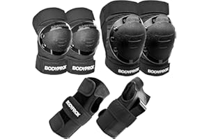 BODYPROX Knee Pads Elbow Pads Wrist Guards Set for Inline Skating, Skateboarding, Roller Derby and BMX Ride.