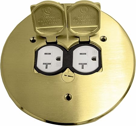 Enerlites 975517 C 5 75 Brass Dual Flip Lid Cover By Electrical