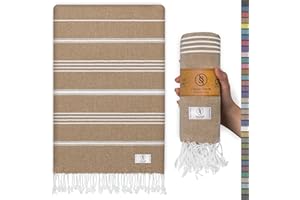 Ossano Boho Beach Towel Quick Dry & Absorbent Oversized (39" x 71") - Compact, Versatile and Functional as Camping, Picnic, Beach Blanket, Yoga, Pool, Gym Towels - Latte