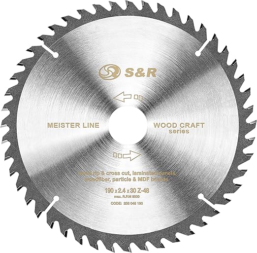 S R Disque Lame De Scie Circulaire 190 X 30 X 2 4mm 48 Dents Coupe Bois Amazon Fr Bricolage