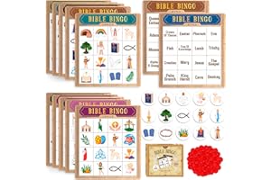 Bible Bingo Game, Multiple Players Bingo Game for Christian, Bible School Kids Christian Sunday Church