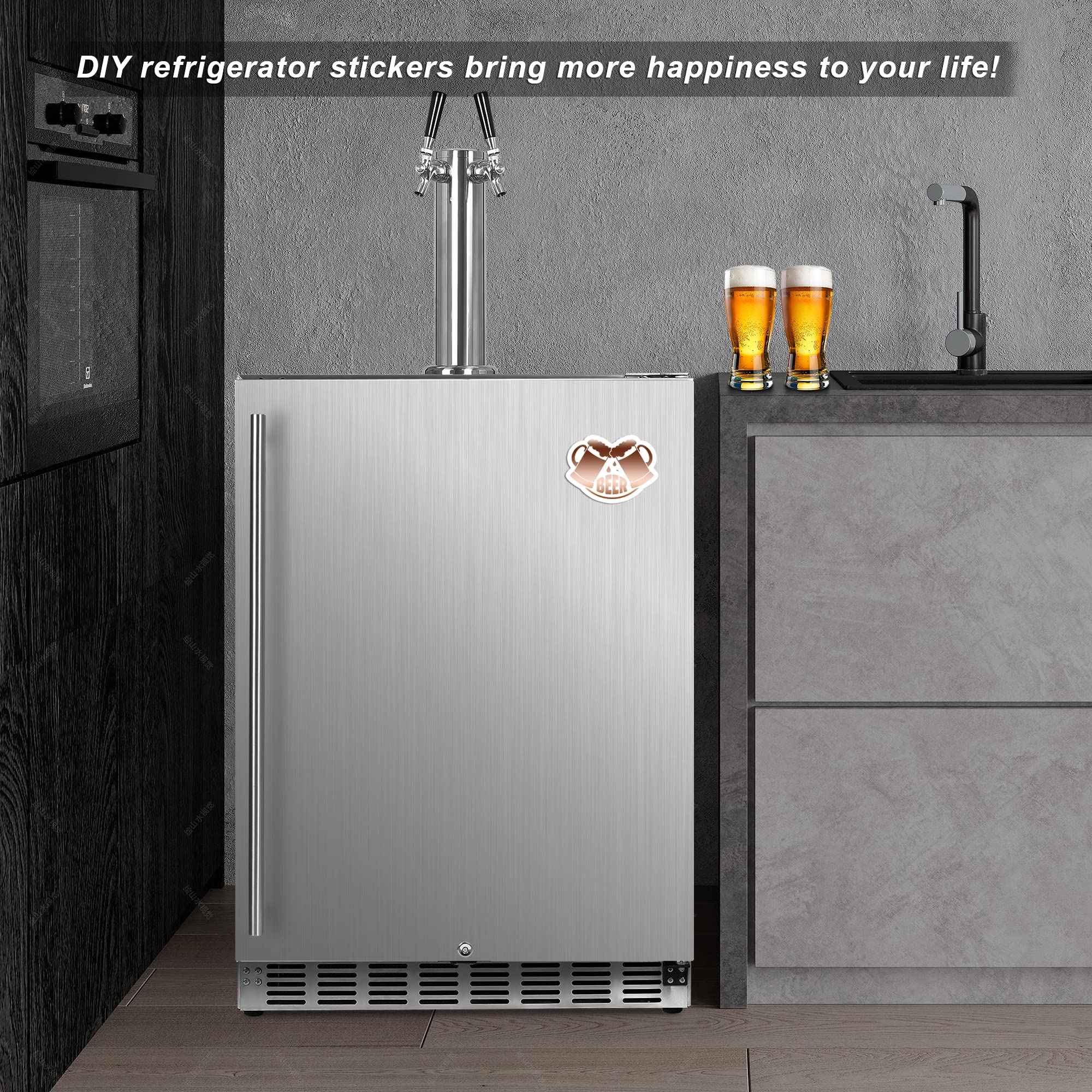 ICEJUNGLE Beer Tap Kegerator,Kegerators Beer Dispenser Beverage Beer Cooler Water Cooler