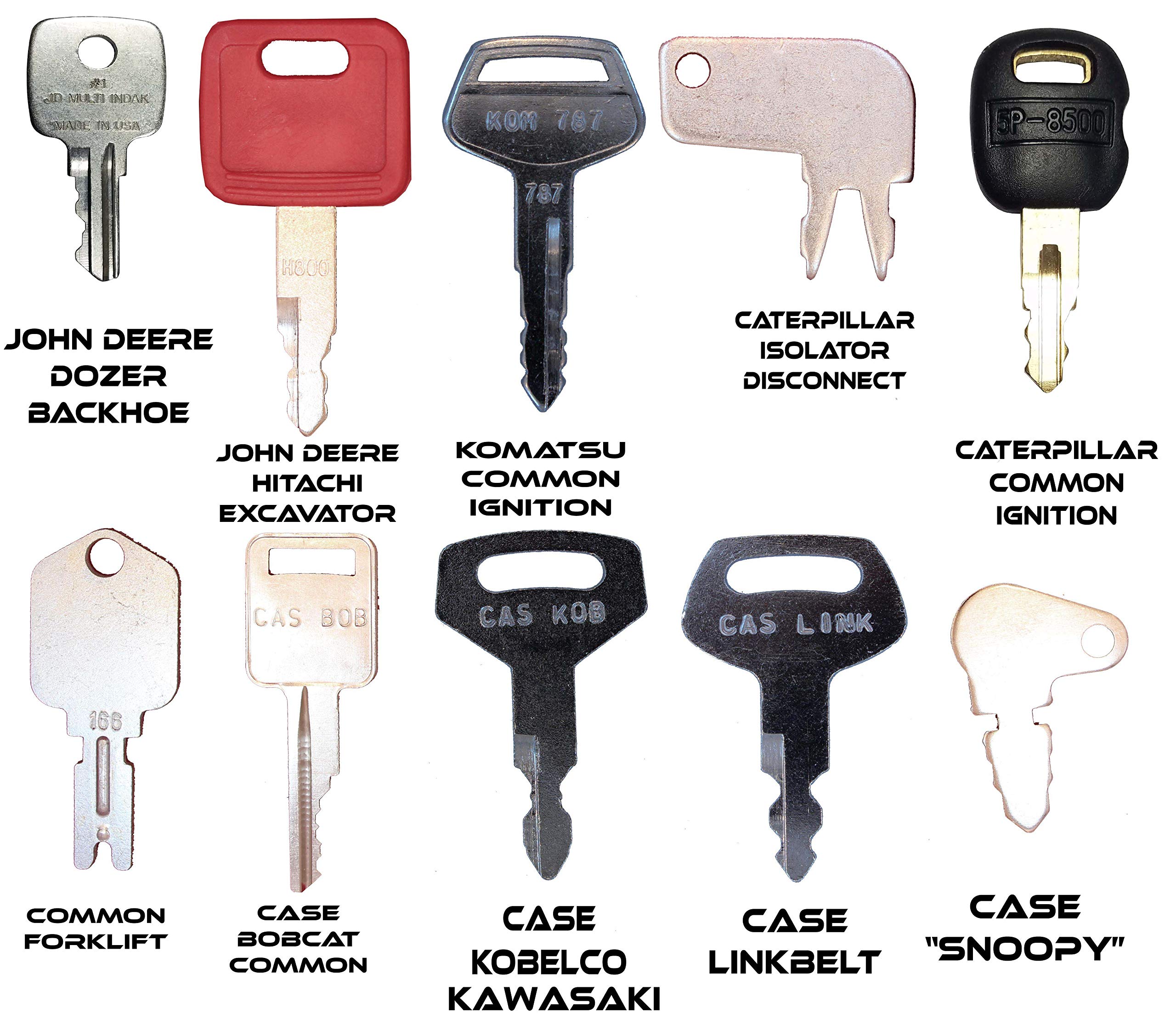 Construction Equipment Master Keys SetIgnition Key Ring for Heavy