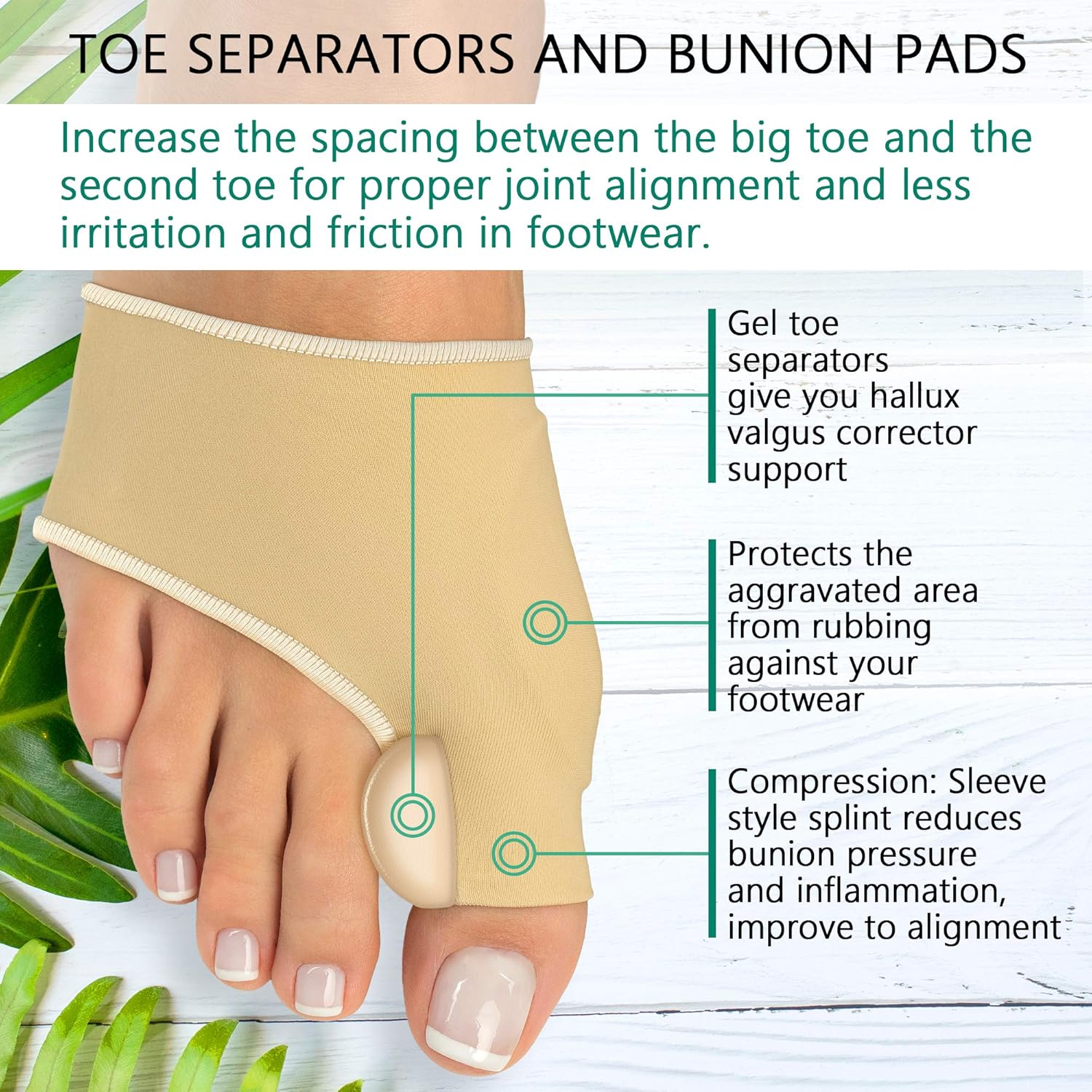 Bunion Splint Bunion Corrector - Big Toe Straightener - Corrector Bunion for Sport - Bunion Socks for Hallux Valgus Bunion Pain Relief: Health & Personal Care