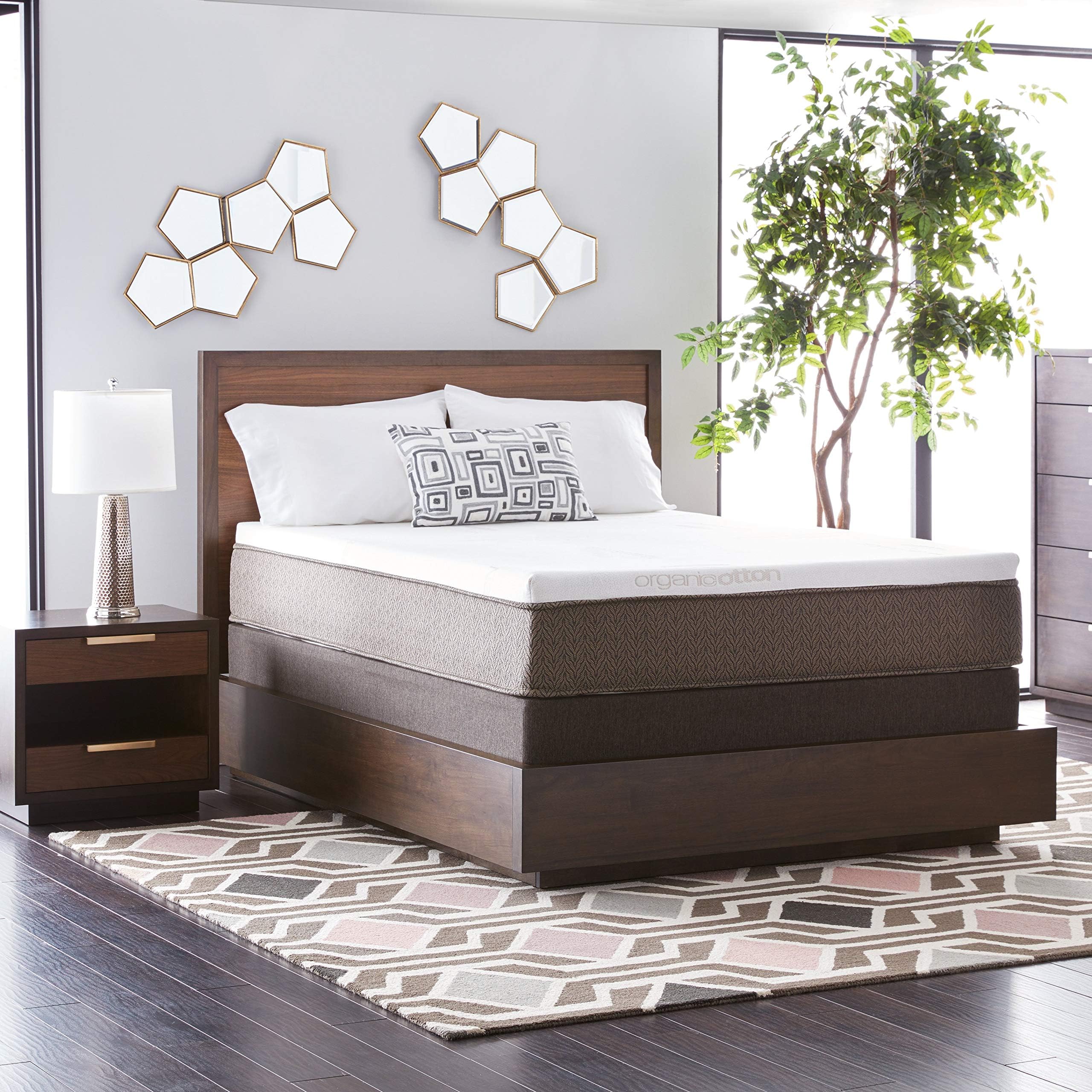 Natures Rest Summer Wind 13-inch King-Size All Latex Mattress Set - White/Brown