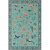 Soft Marine Animal Washable Faux Wool Stain Resistant Runner Rubber Non-Slip Backing for Playroom Bathroom Living Room Bedroo
