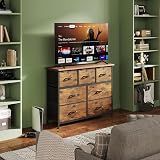 CAIYUN 7-Drawer Chest of Drawers Fabric Storage Tall Brown Dresser view 4