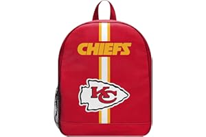 FOCO - NFL Youth Size Team Logo Striped Backpack - Ages 6-12 Years Old (Kansas City Chiefs)