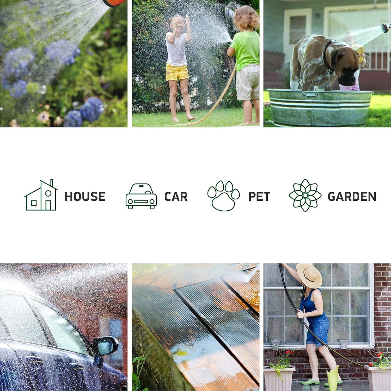 TBI Pro Garden Hose Expandable and Flexible - Super Durable 3750D Fabric | 4-Layers Flex Strong Latex | No-Rust Brass Connectors with Pocket Protectors - Water Hoses for Gardening(50FT Hose Only) New : Garden & Outdoor