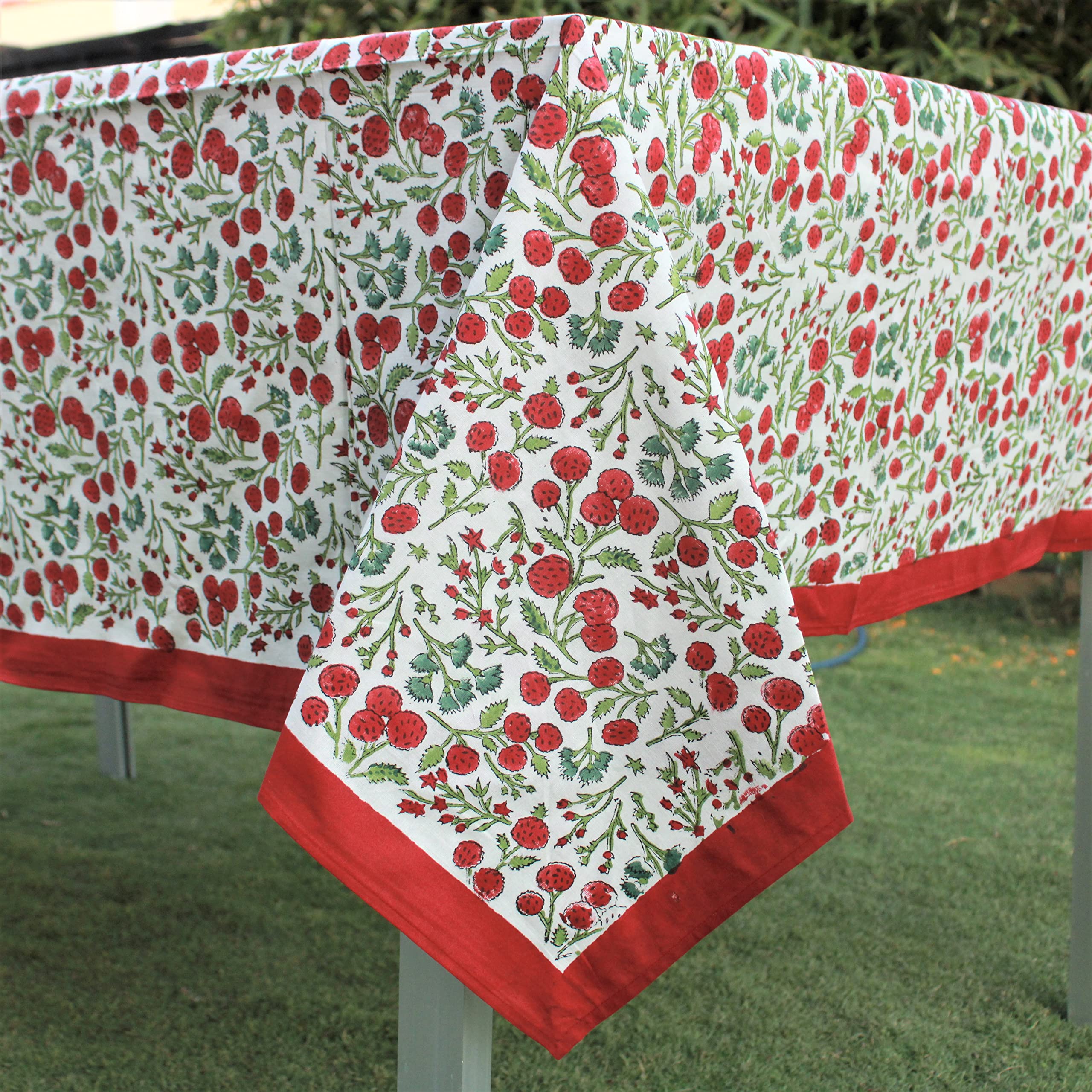 Ridhi Garnet Red and Emerald Green Indian Floral