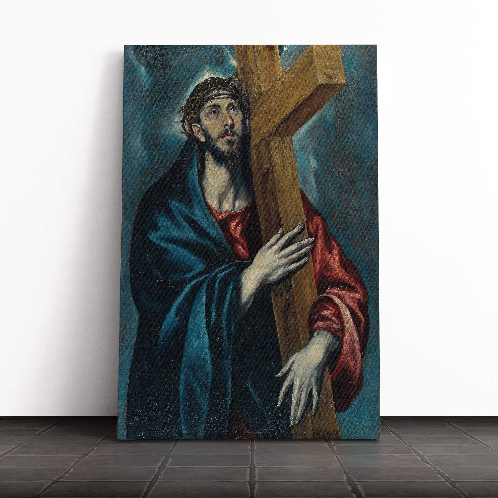 El Greco Christ Carrying The Cross Canvas Print | Gallery Wrapped 30mm Frame Wall Art | 20x14 inches | Ready to Hang | Modern Religious Picture | Living Room Bedroom Lounge Office