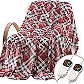 Homemate Electric Blanket Heated King Size - 100“x90“ Ultra Soft Cozy Flannel Heating Blanket with 10 Fast Heat Levels 8 Hours Auto Off Over-Heated Protection ETL Certification Keep Warm in Home