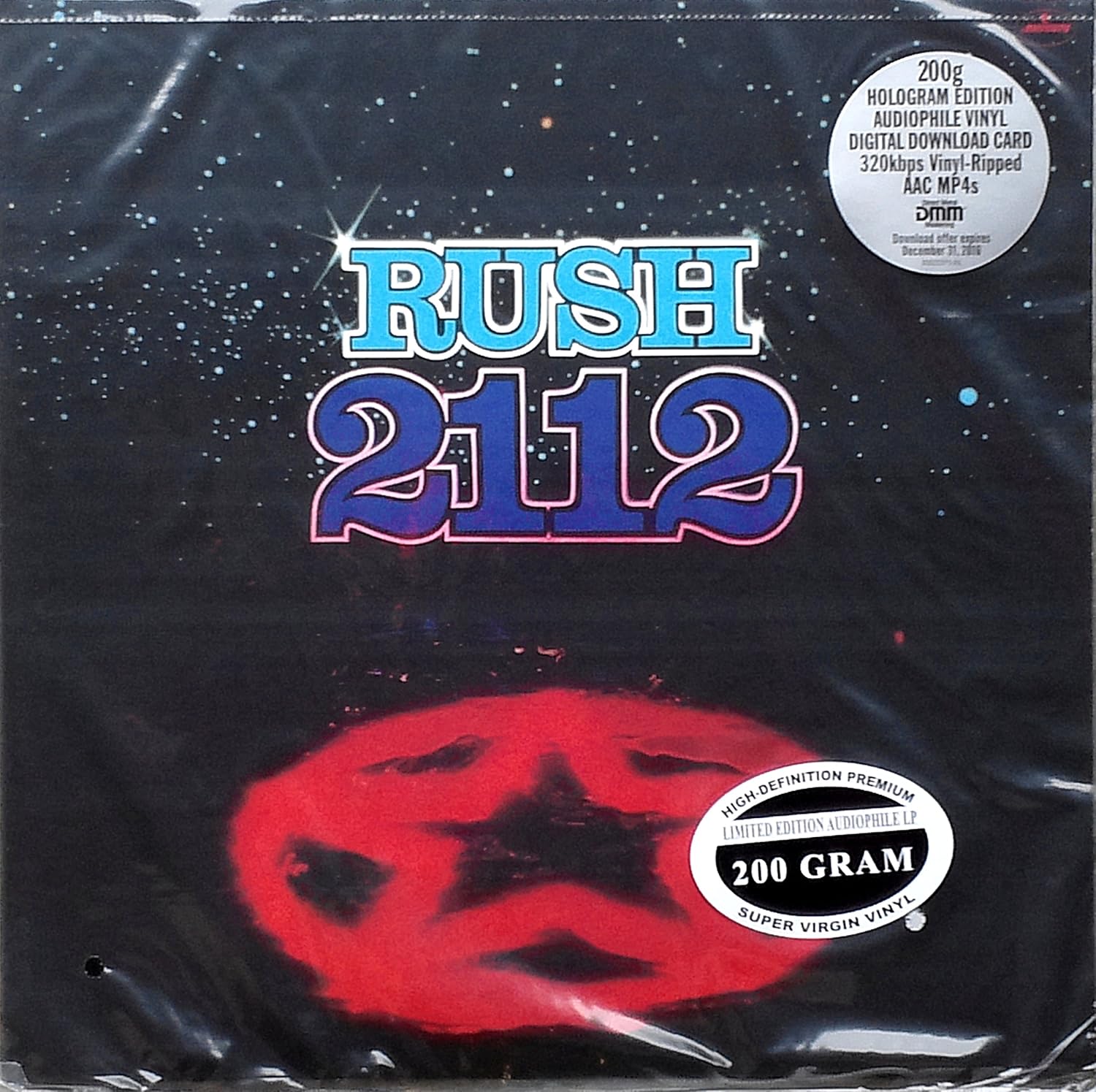  RUSH " 2112 " 200 Gram Vinyl LP LIMITED Hologram Edition Remastered & Download NEW IN STOCK