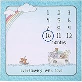 Precious Moments 223409 Overflowing with Love Fabric/Plastic Noah’s Ark Milestone Blanket