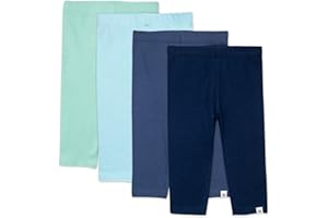 HonestBaby Multipack Leggings Skinny, Flare and Cargo Pants Organic Cotton for Infant Baby Girls, Toddlers, Little Kids