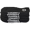 Converse Men's 3 Pack Half Cushion Ultra Low Socks No Show Made For Chucks Shoe Size 6-12 (Black)