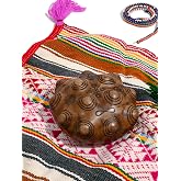 Peruvian 13 Moons Chumpi Stone - Mama Killa Moon Goddess Carving | Carved chumpi stone honoring Mama Killa, Inca Mother Moon | Brown stone figurine totem | From Peru