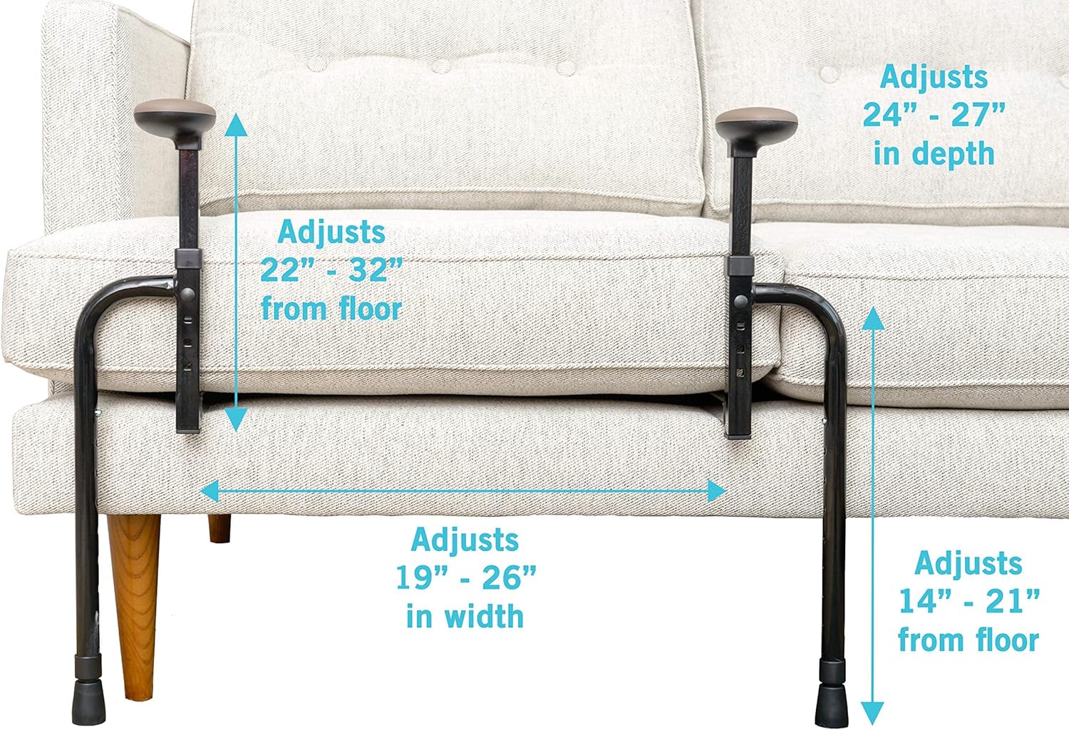 Stander EZ Stand-N-Go, Adjustable Standing Mobility Aid, Chair Assist Grab Bars - Image 4