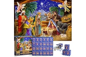 ZIZZ Advent Calendar 2024 Christmas Jigsaw Puzzle - 24 Boxes 1008 Pieces Xmas Holiday Countdown Puzzle Gift for Kid Adult Boy Girl Teen Happy Family Toy Game Christmas Stocking Stuffer Home Decoration