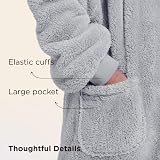 Bedsure Wearable Blanket Hoodie Women Fluffy Fleece Gray XL view 6