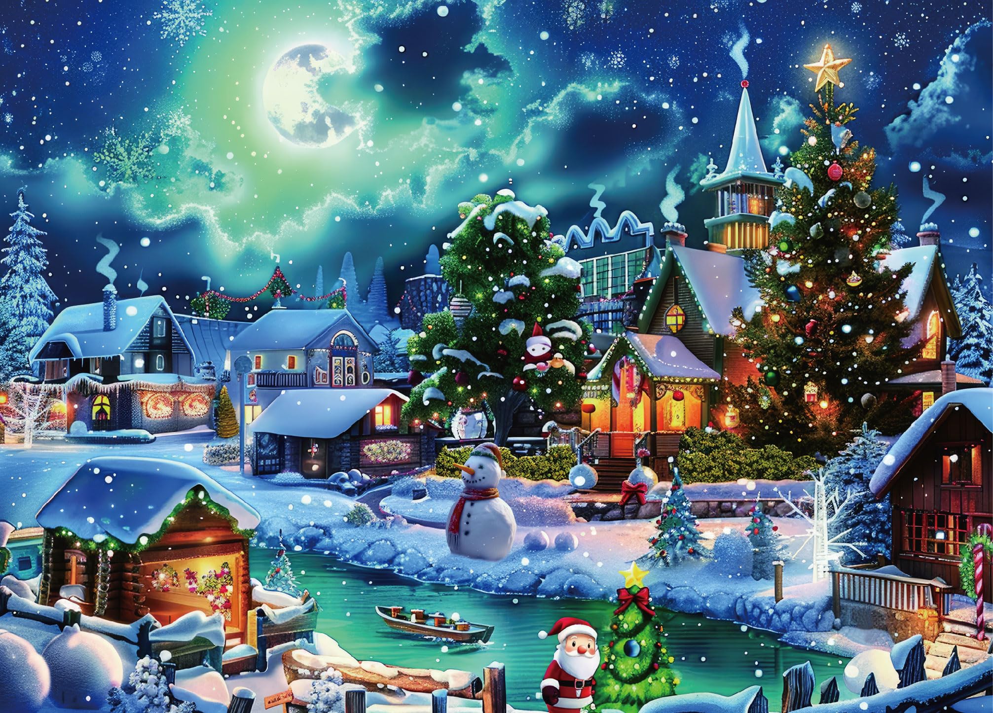 CLMCL 1000 Pieces Christmas Puzzle Holiday Puzzles for Adults Jigsaw Puzzle Christmas Eve — image 1