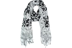 PASKMLNA Reversible Paisley Pashmina Shawl Wrap Elegant Colors