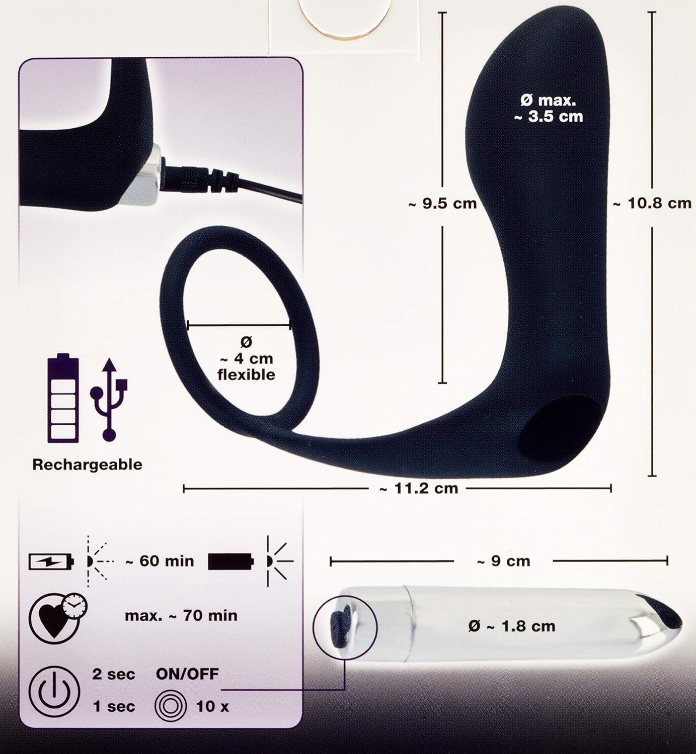 Black Velvets Anal Flight with Penis Ring-05958530000 Black One Size - Image 5