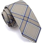 GUSLESON 2.8"（7cm） Plaid/Striped Necktie Tartan Woven TR Material Tie + Gift Box