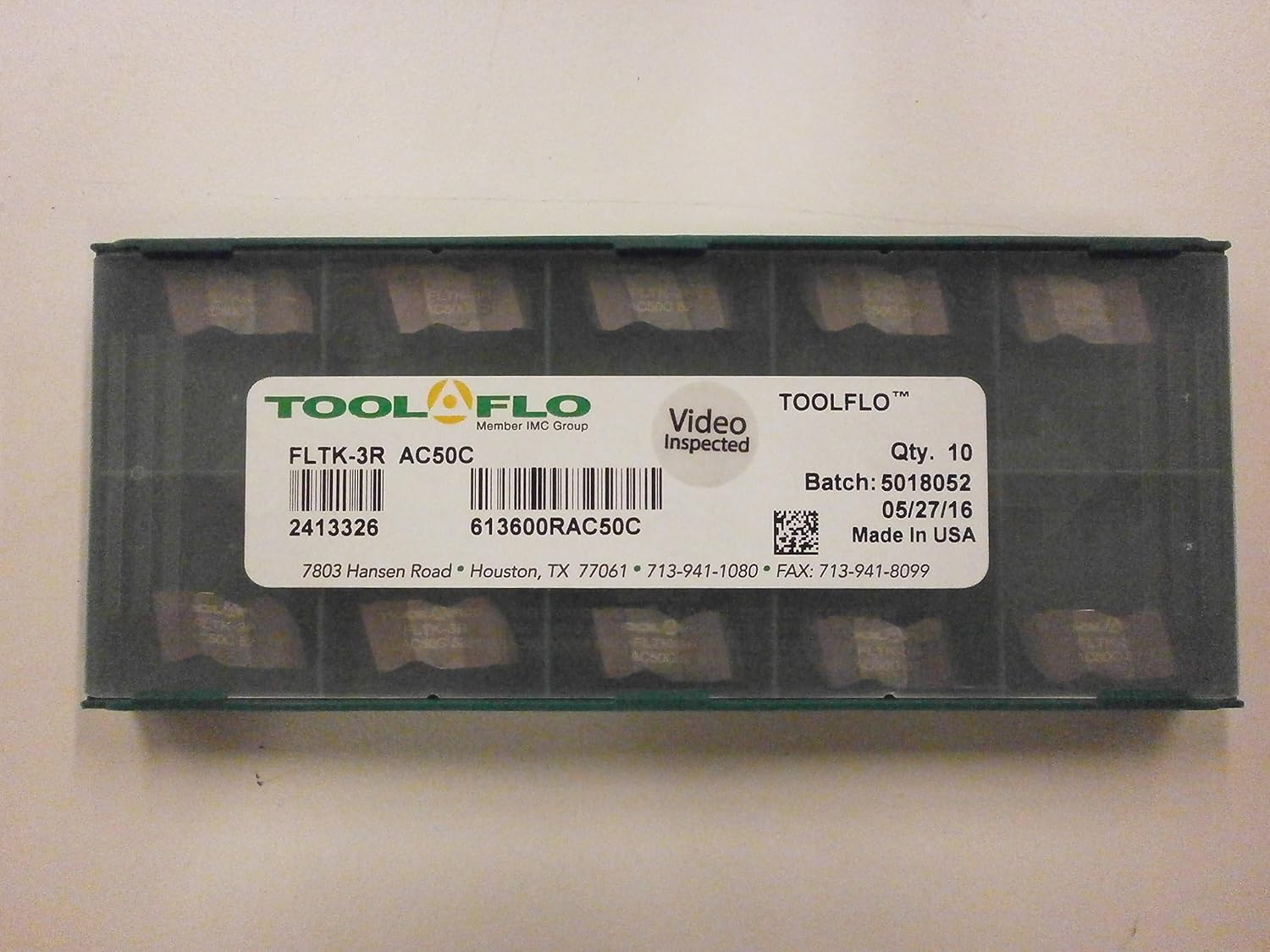 10pc Tool Flo Fltk 3r Ac50c Carbide 60 V Threading Positive Rake