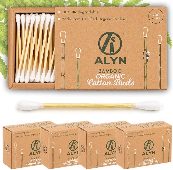 Alyn Bamboo Cotton Wool Buds Pack of 4 (800 Pieces) 100