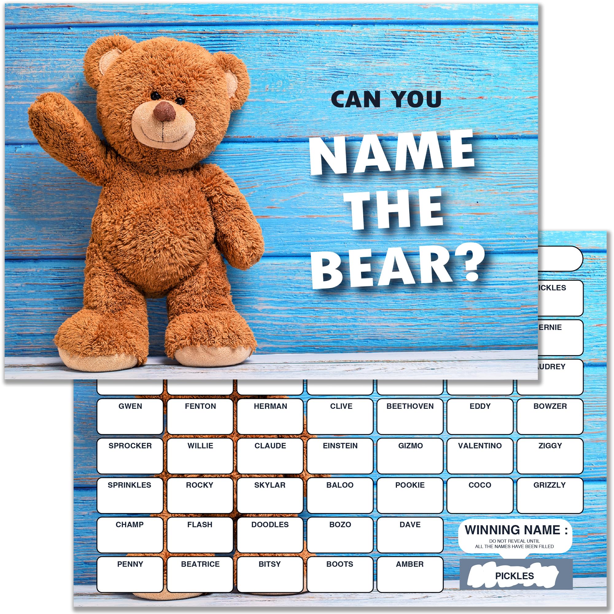 Olivia Samuel 10 x Name the Bear Fundraising Scratch Cards. A5 Cards with 52 Squares to Raise Money for Charity