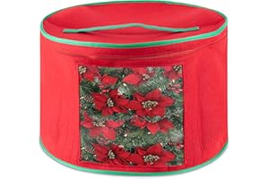 FELTECTORS Multiple Wreath Storage Container Garland Bag 20-24 Inch Soft Wreaths (Red)