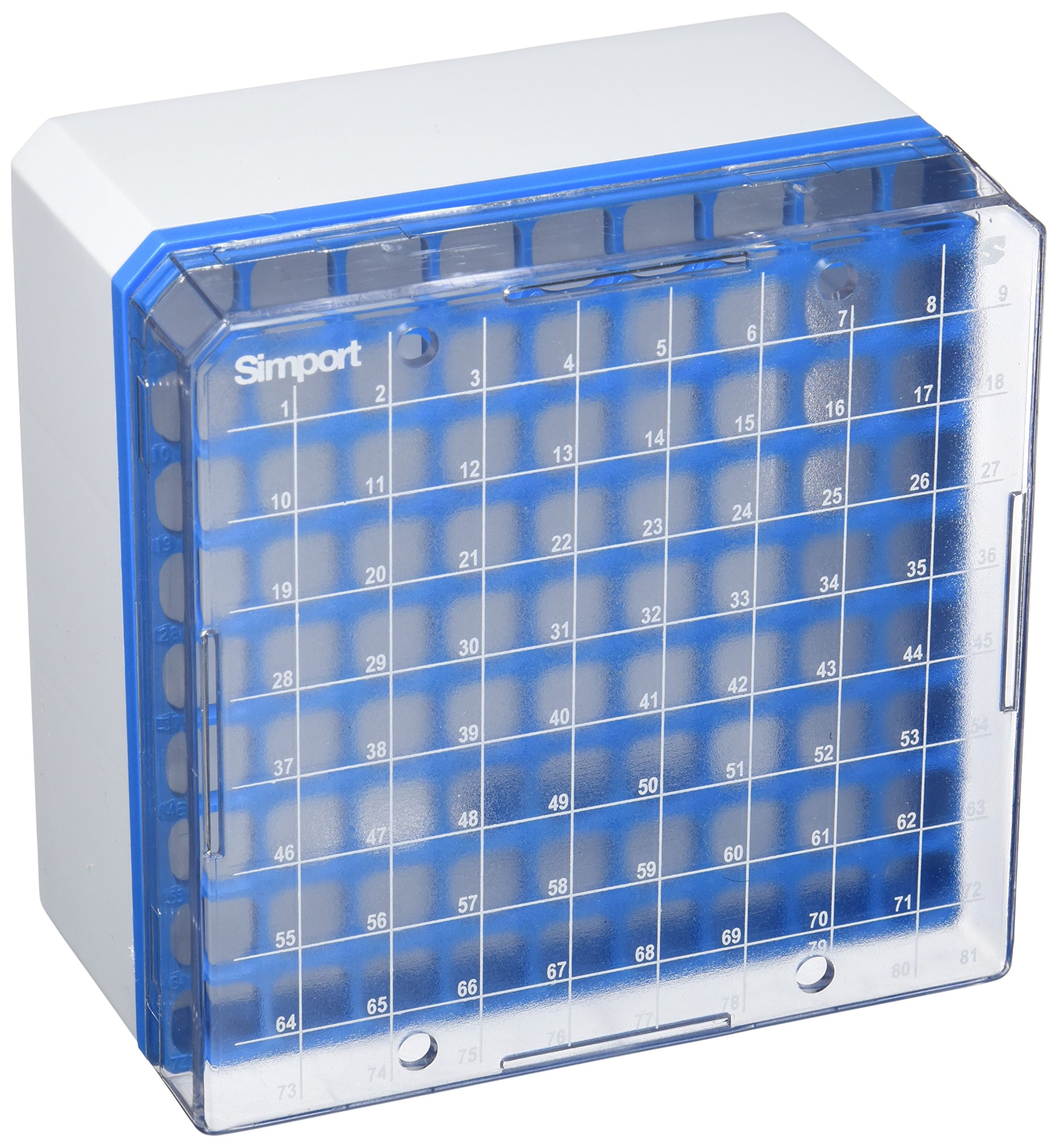 Neolab 7 8035 Kryo PC Storage Boxes, 81 Spots, Blue (Pack of 6) – Height 77 mm