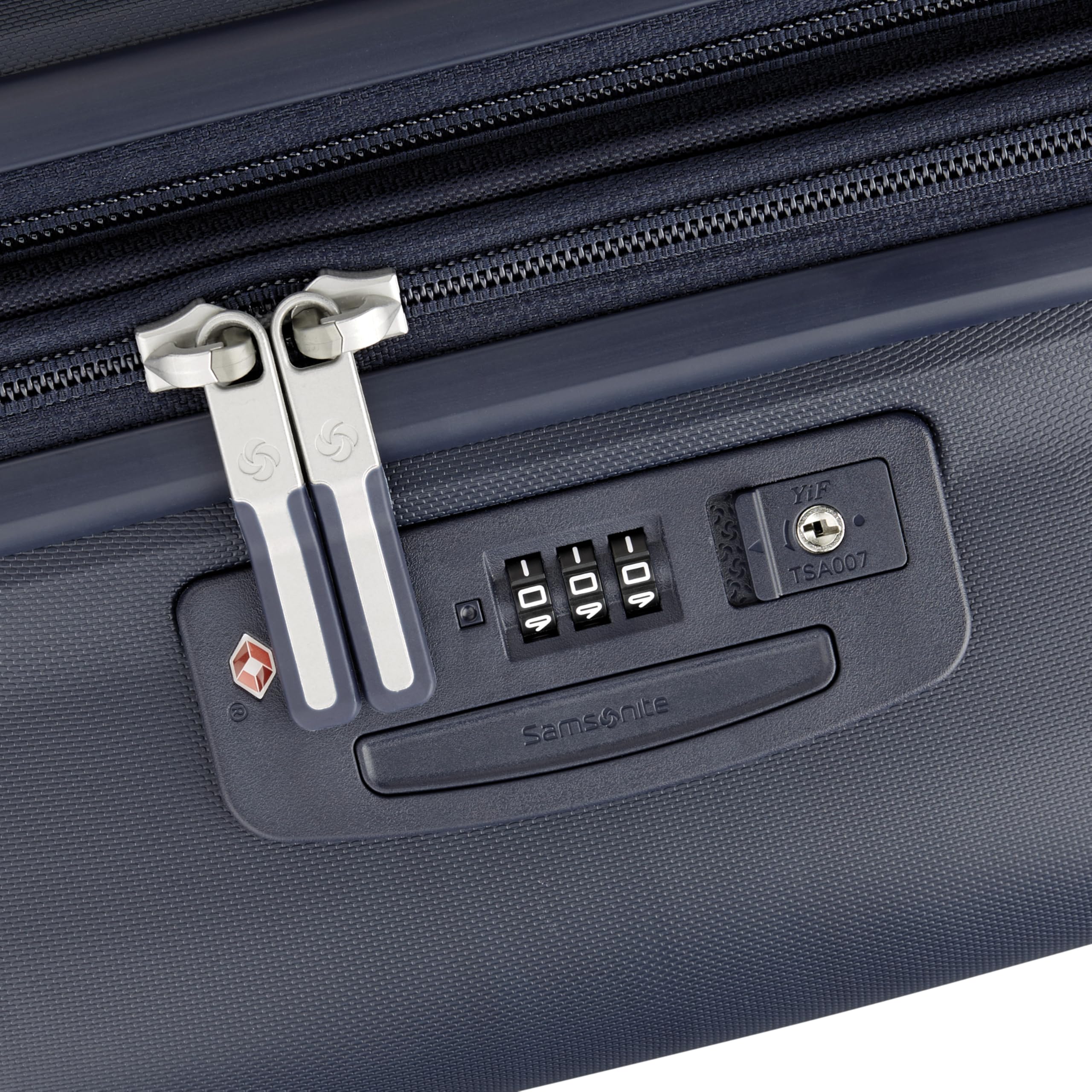 Samsonite Elevation Plus - Carry-On Hardside Luggage with QuickEntry™ Front Compartment - Scratch Resistant Polypropylene Shell, AirTag Holder, TSA Lock, Airline Approved - Midnight Blue
