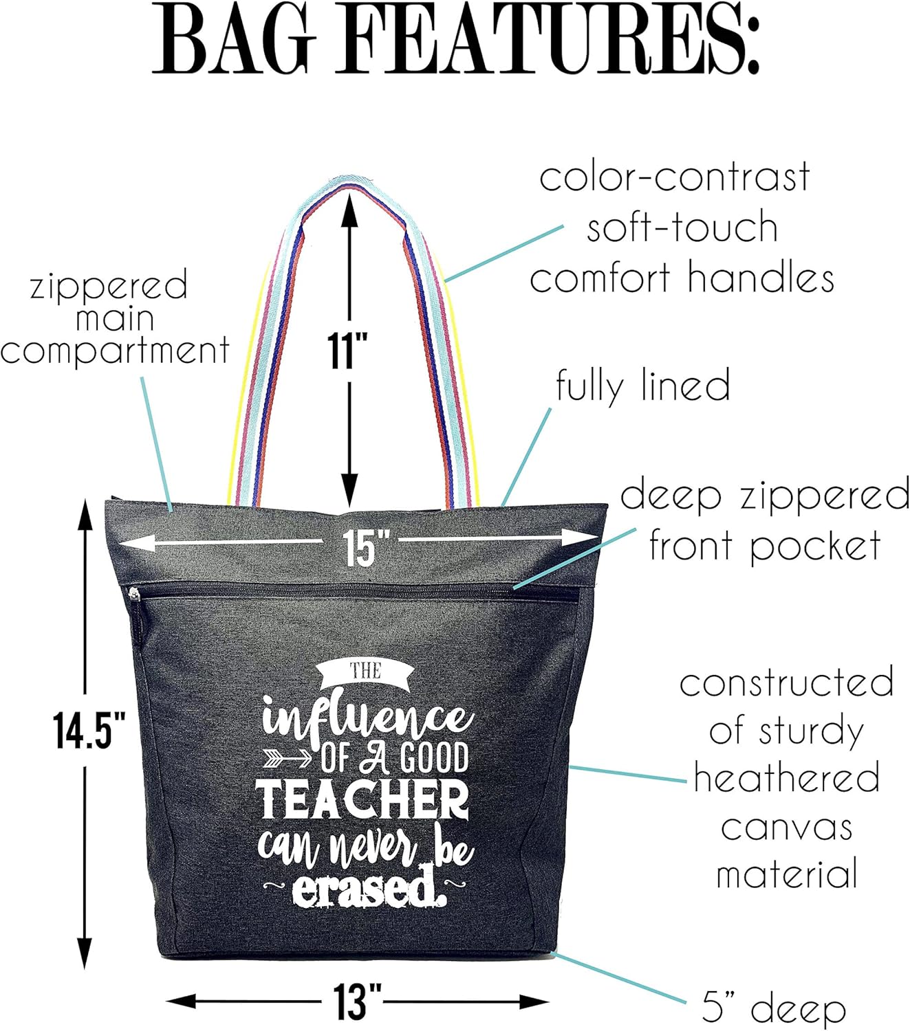 Large Teacher Tote Bags Perfect for Work, Gifts for Teachers, Teacher