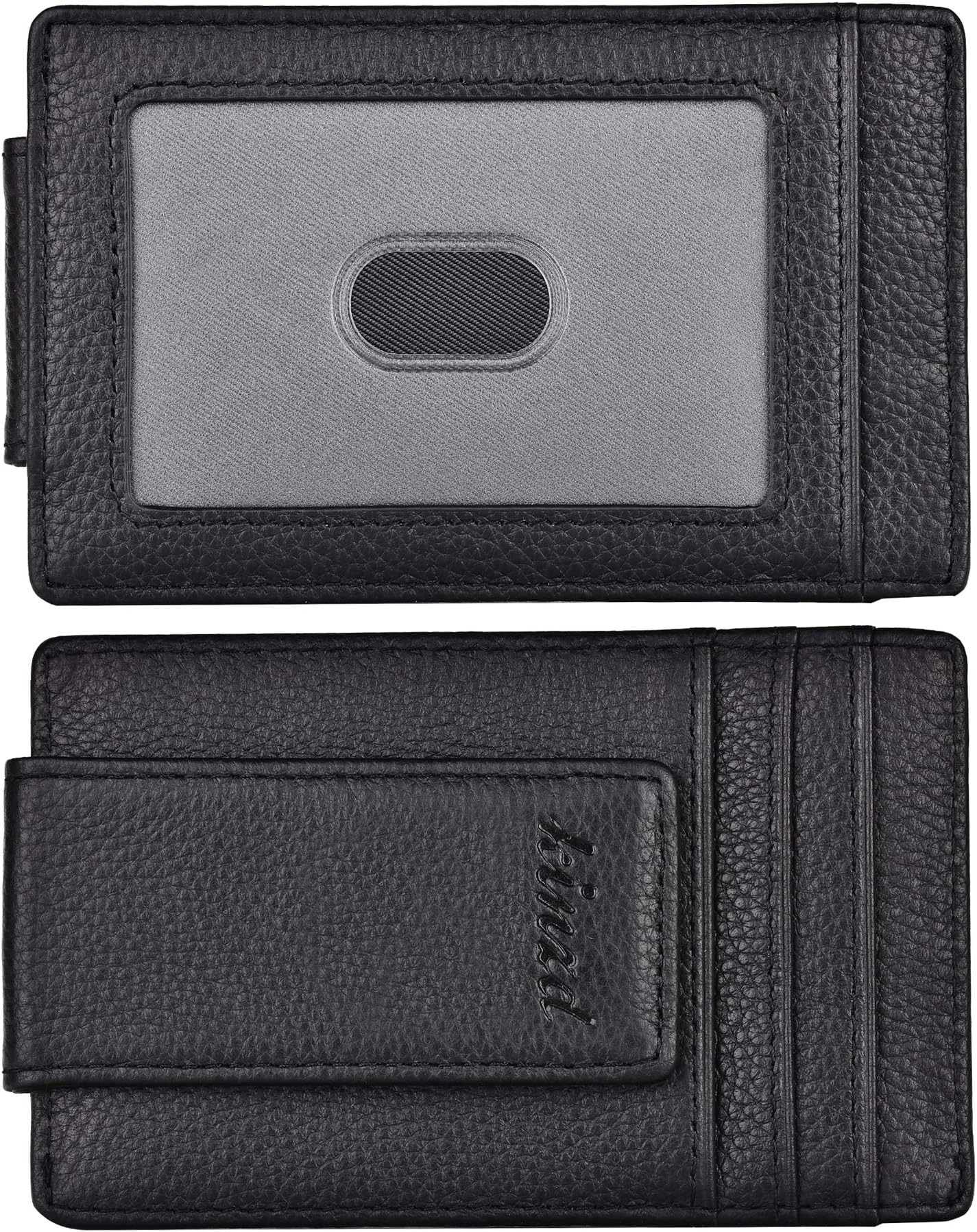 Money Clip, Front Pocket Wallet, Leather RFID Blocking Strong Magnet thin Wallet