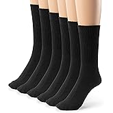 Silky Toes Mens Bamboo Non binding Diabetic Sock Seamless Soft Crew Socks For Men, Available In Plus Sizes | 3 or 6 Pk